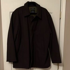 Nautica Men's Dark Brown Wool Blend Car Coat size L